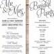 Simple Wedding Program - Customizable - Elegant Design - Simple Classic Wedding - Black and White Wedding - Printable Digital Program