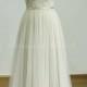 Romantic Ivory Backless tulle lace wedding dress with champange lining