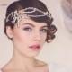 Bridal headpiece, wedding headpiece, statement headpiece, bridal crystal headpiece, The Norma Flapper Bridal Headpiece #140