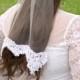 Short French Lace Veil with Star Pendant