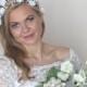 White or Ivory Bridal Flower Crown, White Bridal Hair Accessories, Bridal Headband, Feminine Floral Crown, Flower Girl Hair Wreath.