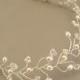 Ivory Wedding Gown Tiara, Wedding Hair Accessories, Hair Vine, Cream Pearl and Crystal Hair Vine