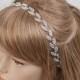 Wedding Headband, Bridal Headband, Rhinestone Headband, Bridal Hair Piece, Bridal Head Piece, Prom Headband, Leaf Headband