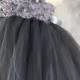 Grey Flower girl dress Lace chiffton Tutu dress Wedding dress Birthday dress 1T to 8T