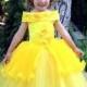 Yellow Flower Girls Dress - Birthday Wedding Party Holiday Bridesmaid Yellow Tulle Dress