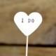 I DO cupcake toppers, 12 hand stamped picks - the ORIGINAL handstamped hearts in vintage, kraft, mint, red, pink or white