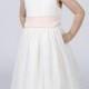 White Flowergirl Dress with Sash In Different Colours To Match Your Bridesmaids