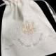 Irish Linen Gift Bag, Jewelry Bag, Personalized Favor Bag , Bridesmaid Gift Bag