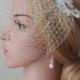 Lace birdcage veil in ivory full birdcage veil with lace Wedding Veil