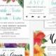 Tropical, Watercolor Floral Wedding Invitation