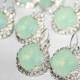 Mint Silver Earrings,Seafoam Swarovski Jewelry,Opal Green Crystal Statement Earrings,Mint Opal Earrings Chrysolite Opal Bridal Earrings