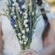 Wildfower Wedding  Brides Bouquet of Lavender Larkspur Wheat and other dried flowers