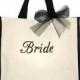 SALE 10% off, Brides Tote Bag, Natural Canvas Tote, Black Embroidered Bag, Beach Bag