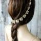 Bridal Pearl Headband, Bridal Headband, Hair Chain, Wedding Hair Jewelry, Gold Headband, Pearl Headband