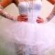 Super Cute Short n Sexy White Bridal Tutu Wedding Gown / Vegas wedding / Destination Wedding / informal wedding /dress skirt inexpensive
