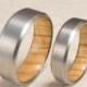 Titanium & Olive Wood // Exotic Hardwood Rings // Couples Wedding Bands// Matched Wedding Set