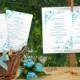 DiY Wedding Fan Program Template - DOWNLOAD Instantly - EDITABLE TEXT - Chic Bouquet (Malibu Blue) 5 x 7 - Microsoft® Word® Format