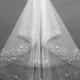 Beautiful Bridal veil  white beaded veil high quality  veil short veil 2 layers bead ivory veil  with comb veil with sequins