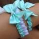 Aqua Wedding Garter Set / bridal garter/ lace garter / toss garter included / wedding garter / vintage inspired lace garter..