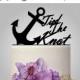 Beach Wedding Anchor Cake Topper "tied the knot" Quote for Nautical Wedding Theme