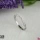 Art Deco Wedding Band, 1.5mm Engagement Ring, Half Eternity Band, Vintage Style Wedding Ring, Man Made Diamond Simulants, Sterling Silver
