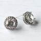Vintage Style Button Earrings, Bridal Stud Earrings, Wedding Earring Studs, Rhinestone Button Earrings, 1920s Button Earrings - 'KIERA'