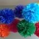 Rainbow Bright Deluxe - 10 Tissue Paper Pom Poms - First Birthday Decoration Party - Candy Bar Backdrop - Newborn Photography