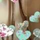 10 ft Paper Heart Garland - Vintage Shabby Chic Roses - wedding decoration, party decoration, baby shower decoration, high tea