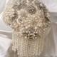 BEAUTIFUL BROOCH BOUQUET , Deposit for this Ivory Multi Pearl Brooch Bouquet, Jeweled Wedding Bouquet,Ivory Brooch Bouquet, Pearl Bouquet