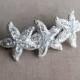 Starfish hairclip, Beach Wedding hair accessories, starfish barrette, bridesmaid gift Starfish rhinestone Bridal crystal hair clip SILVER
