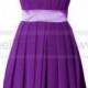 A Line Short Strapless Bridesmaid Chiffon Party Dress with Taffeta Waistband