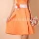 Buy Australia A-line Strapless Orange Satin Knee Length Bridesmaid Dresses 8132130 at AU$122.30 - Dress4Australia.com.au