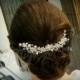 Bridal Headpiece.Wedding Accessories Bridal Rhinestone Floral with Swarovski Pearls and Swarovski Clear Crystals Headpiece