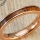 Rose Gold Ion Plated Tungsten Carbide Ring with Hawaiian Koa Wood Inlay (3mm Width, Flat Shape)