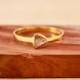 Geometric diamond slice engagement ring in 18k yellow gold 