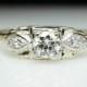 Vintage Art Deco Old European Cut Diamond Engagement Ring 14k Yellow Gold Wedding Ring