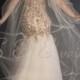 Beautiful 1-tier cathedral veil with crystals, bridal veil, Available 90" thru 120" lengths