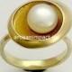 14K Yellow gold ring, engagement ring,  single pearl ring, fresh water pearl ring, organic gold ring. engagement ring - Shine on RG1568