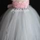 Pale Pink and Sliver Grey Flower Girl Tutu Dress 1T2T3T4T5T6T7T8T9T10T