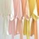 Samantha Silk Kimono Bridal Robe Bridesmaids Robes in Sorbet Colors - ivory, ballet pink, peach, yellow, orange