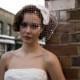 1950s Bridal Headpiece,Silk Bow Hat and Birdcage veil with dots. White, Ivory, Cream, champagne, Black, Blue, very pale Pink ,Rose Pink