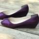 Purple Wedding Shoes Wedge Low heel -- 1 inch wedge shoes - Wide shoes available
