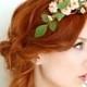 Rose tiara, blush flower crown, floral crown, woodland head piece, rose headband, forest tiara, wedding hair accessory - Folklore