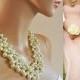 Wedding Jewelry Pearl Necklace, Wedding Necklace Bridesmaids Jewelry Necklace for Wedding Bridal Jewelry Statement Necklace Chunky Bib DOREN