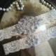 SALE--Wedding Garter - Ivory Lace Garter Set - Rhinestone Garter - Applique Garter - Vintage - Bridal Garter - Vintage Garter - Toss Garter