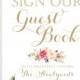 Wedding Sign - Please Sign Our Guestbook - 8 x 10 - DIY Printable - Vintage antique gold - PDF and JPG files - Instant Download