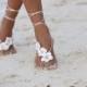 Spring flowers barefoot sandal, beach wedding barefoot sandals, bangle, wedding anklet,nude shoes,barefoot sandals