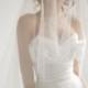 Circle fingertip wedding veil with blusher, ivory wedding veil, blusher veil, drop veil, Simplicity - Style V18