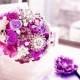 Purple wedding bouquet, , Bridal bouquet, jeweled bouquet, Brooch Bouquet ,fabric flower,broach bouquet, wedding flowers, bouquet