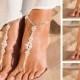 Matching set of bridal party barefoot sandals-Bridal jewelry-Bridesmaid jewelry-Maid of Honor-Bridesmaids gift-Anklet-Wedding Accessories